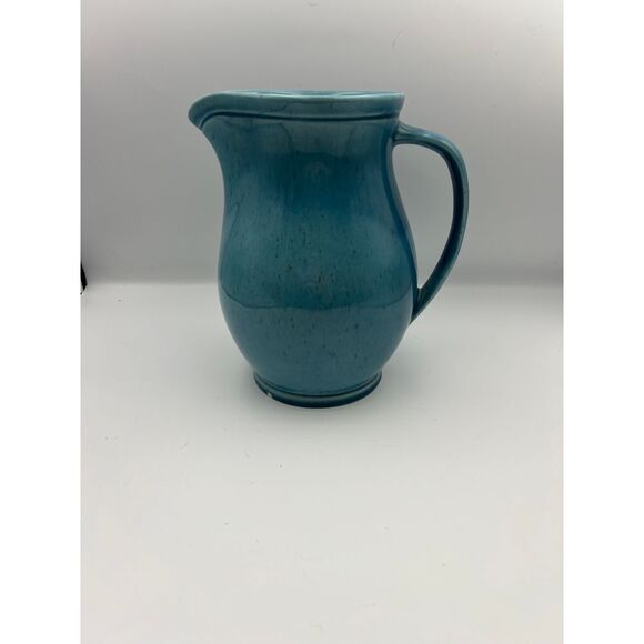 Vintage Blue Ceramic Pitcher Vase Mid Century Modern USA Nippon - Picture 1 of 8